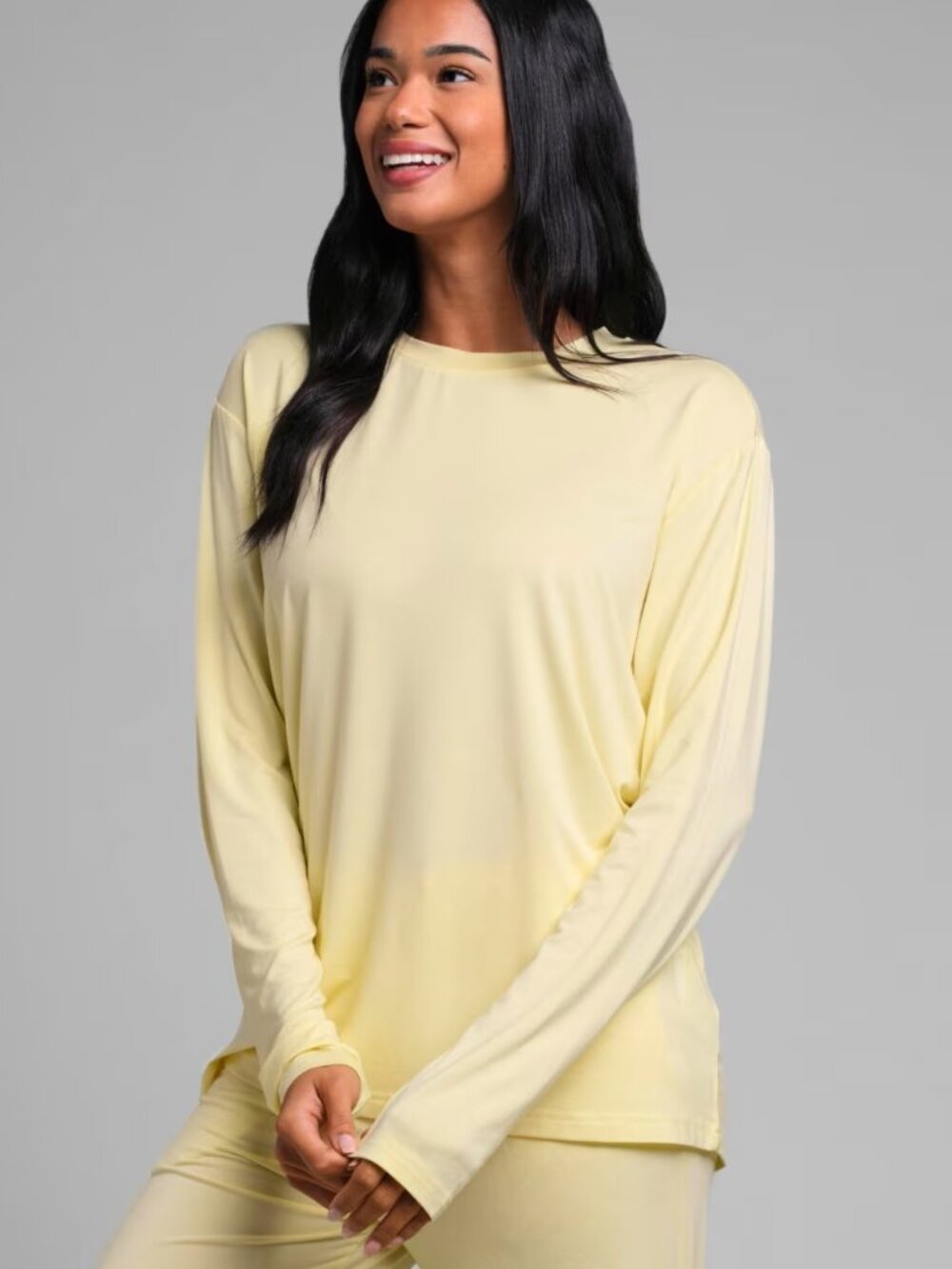 Cloud Lounge Long Sleeve Tee - XS/Buttercream